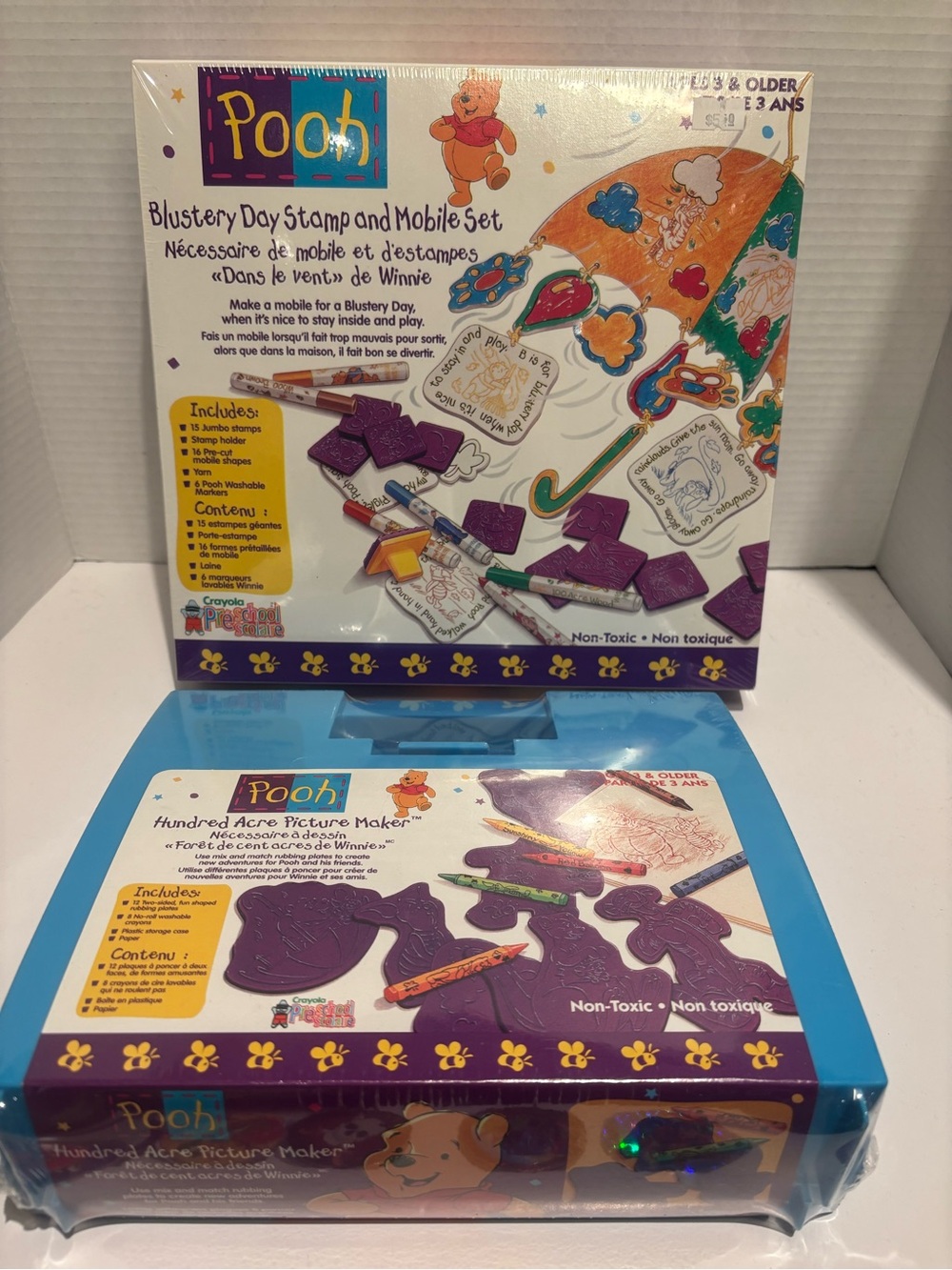 Disney WINNIE the POOH Vintage 1995 Crayola Preschool Activity Sets New Lot of 2